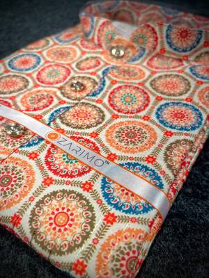 Multicolor sequins cotton silk stitched mens kurta 4