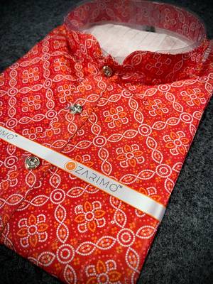 Multicolor sequins cotton silk stitched mens kurta 4