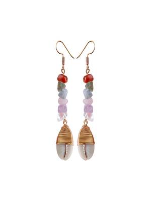 Dainty multi coloured stone drop earrings 2