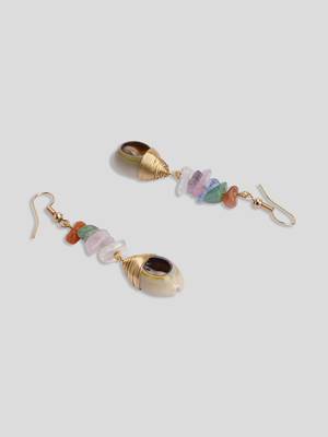 Dainty multi coloured stone drop earrings 5