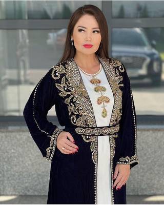 Dual Zari Stone Work Georgette Islamic Style Beads Embedded Partywear Kaftan Long Gown Evening wear Dubai kaftan 2