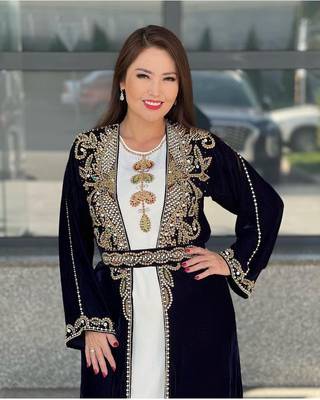 Dual Zari Stone Work Georgette Islamic Style Beads Embedded Partywear Kaftan Long Gown Evening wear Dubai kaftan 4