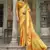 Dazzling Alphanso Yellow Sequined Satin Festive Wear Saree With Blouse