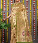 lime green pure silk with gold zari Faux kanchipuram saree with blouse