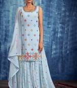 Fusionic peach sequins_work readymade-suits With Dupatta