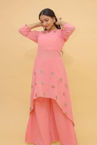 Fusionic light-pink  readymade-suits With Dupatta