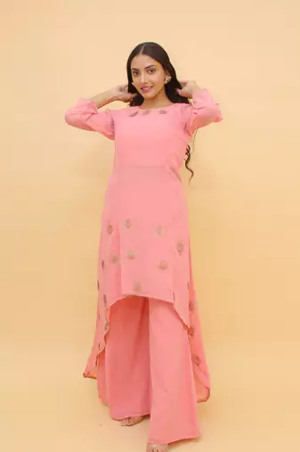 Fusionic light-pink  readymade-suits With Dupatta