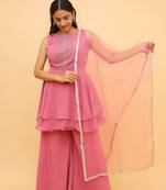Fusionic light-pink  readymade-suits With Dupatta