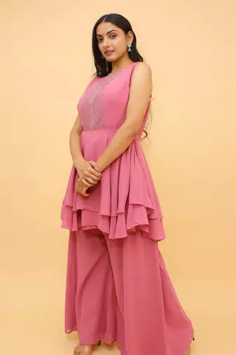Fusionic light-pink  readymade-suits With Dupatta