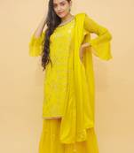 Fusionic mustard sequins_work readymade-suits With Dupatta