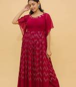 Fusionic raspberry  readymade-suits With Dupatta