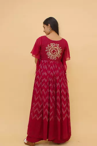 Fusionic raspberry  readymade-suits With Dupatta