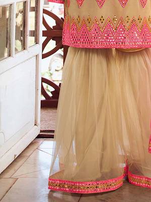Fusionic beige thread_work dress-materials With Dupatta 3