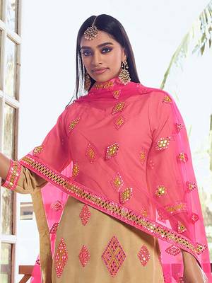 Fusionic beige thread_work dress-materials With Dupatta 4
