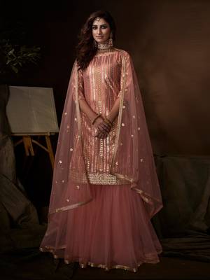 Fusionic pink thread_work dress-materials With Dupatta 3