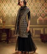 Fusionic black sequins_work dress-materials With Dupatta