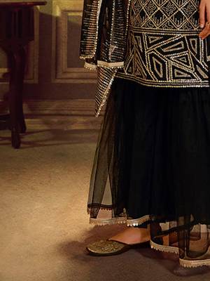 Fusionic black sequins_work dress-materials With Dupatta 4