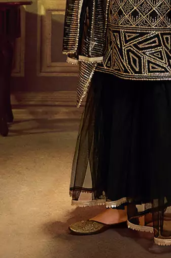 Fusionic black sequins_work dress-materials With Dupatta