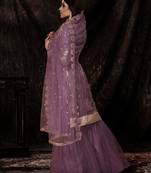 Fusionic onion-pink sequins_work dress-materials With Dupatta