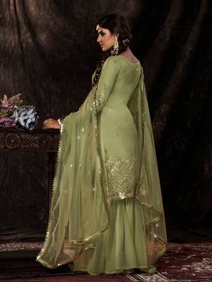 Fusionic parrot-green sequins_work dress-materials With Dupatta 2