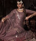 Fusionic lilac sequins_work dress-materials With Dupatta