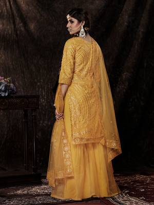 Fusionic mustard sequins_work dress-materials With Dupatta 3
