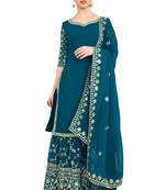 Fusionic green sequins_work readymade-suits With Dupatta