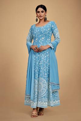 Fusionic blue sequins_work readymade-suits With Dupatta 1