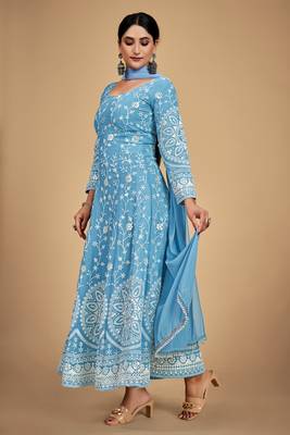 Fusionic blue sequins_work readymade-suits With Dupatta 4
