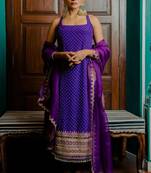 Fusionic purple sequins_work readymade-suits With Dupatta