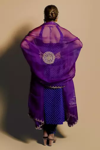 Fusionic purple sequins_work readymade-suits With Dupatta