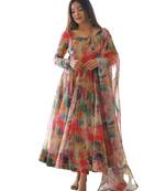 Fusionic Sky Blue Color Ethnic wear Gown Set