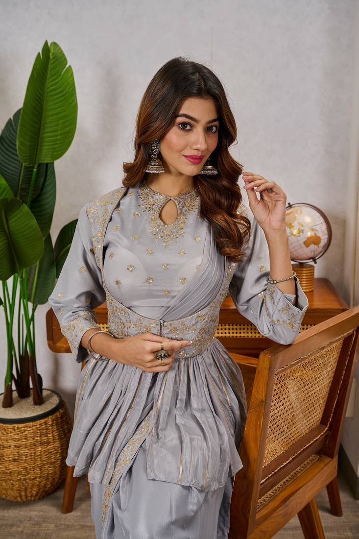 Women Ready To Wear Stitched Blouse With Embroidery And Sequins Work