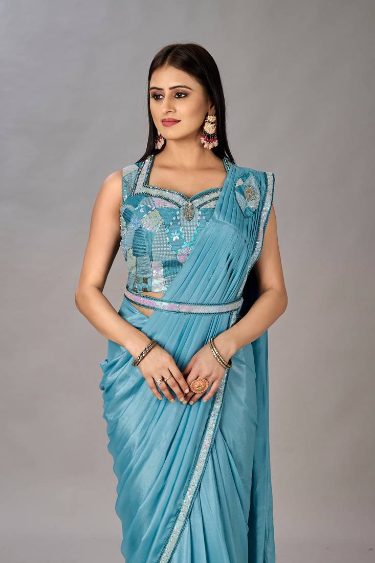 Women Ready To Wear Stitched Blouse With Embroidery And Sequins Work