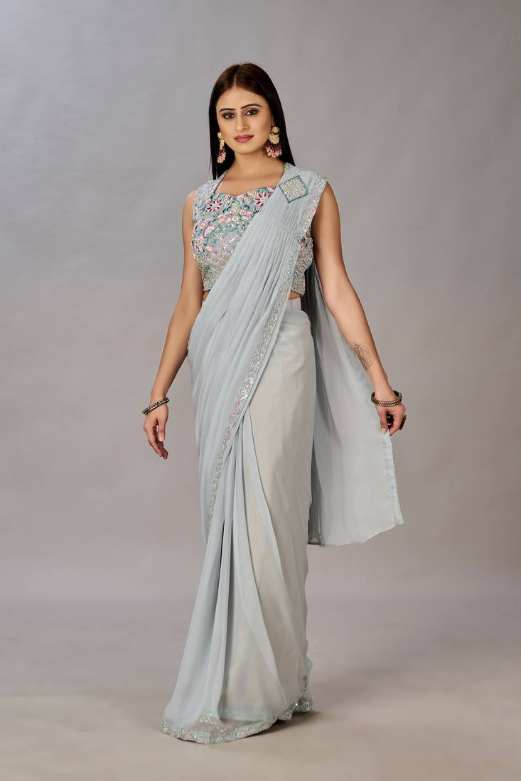 Women Ready To Wear Stitched Blouse With Embroidery And Sequins Work