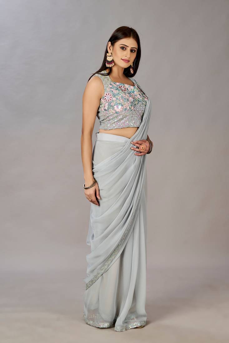 Women Ready To Wear Stitched Blouse With Embroidery And Sequins Work