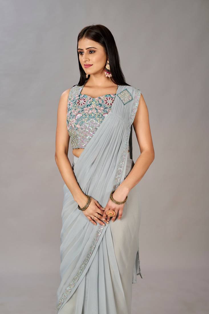 Women Ready To Wear Stitched Blouse With Embroidery And Sequins Work