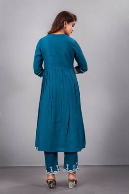 Salwar Suit Embroidered With Digital Print Dupatta And Trim Embroidery On Pant 2