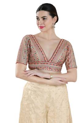 Padded Silk V-Neck Blouse 1