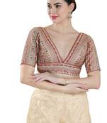 Padded Silk V-Neck Blouse