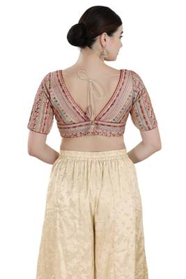 Padded Silk V-Neck Blouse 2