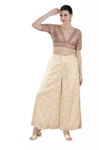 Padded Silk V-Neck Blouse