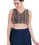 Padded Silk V-Neck Blouse