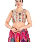 Padded Silk V-Neck Blouse