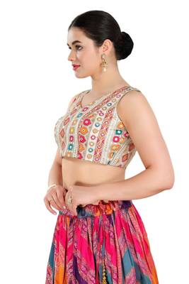 Padded Silk V-Neck Blouse 3