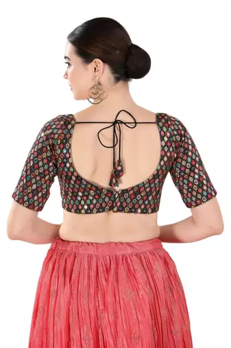 Padded Georgette Sweatheart Neck Blouse