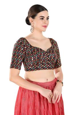 Padded Georgette Sweatheart Neck Blouse 4