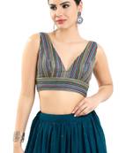 Padded Georgette V-Neck Blouse