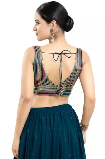 Padded Georgette V-Neck Blouse