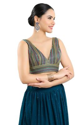 Padded Georgette V-Neck Blouse 4